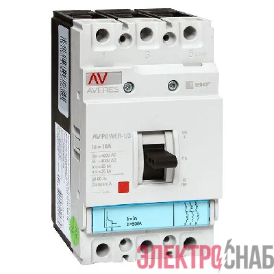 Выключатель автоматический 3п 16А 35кА AV POWER-1/3 TR AVERES EKF mccb-13-16-TR-av
