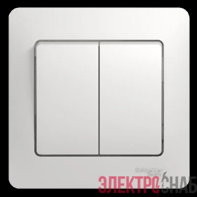 Выключатель 2-кл. СП Glossa 10А IP20 (сх. 5) 10AX в сборе бел. SE GSL000152