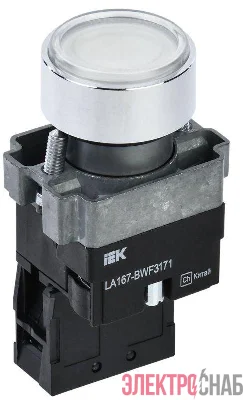 Кнопка LA167-BWF3171 d22мм RC 1НО с подсветкой бел. KARAT IEK BBT20-BWF3171-1-12-67-K01