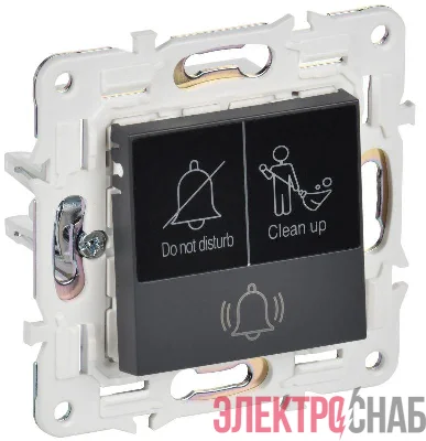 Кнопка звонка SKANDY 10А SK-V17T для отелей с индикацией титан IEK SK-V14-2-10-K48