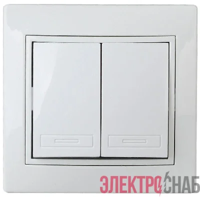 Выключатель 2-кл. СП Plano 10А IP20 1-104-01 250В бел. Intro Б0053758