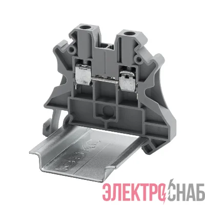 Клемма проходная винтовой зажим; 2 точки подключения; 4кв.мм сер. DKC TUR-4R