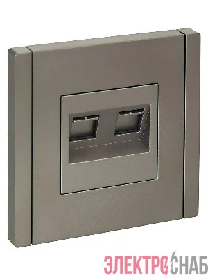 Розетка компьютерная 2-м RJ45 кат.6 FORTE&PIANO FP534 сталь IEK FP-K20-2-K46