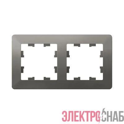 Рамка 2-м AtlasDesign Air сталь/дым. черн. SE ATN220902