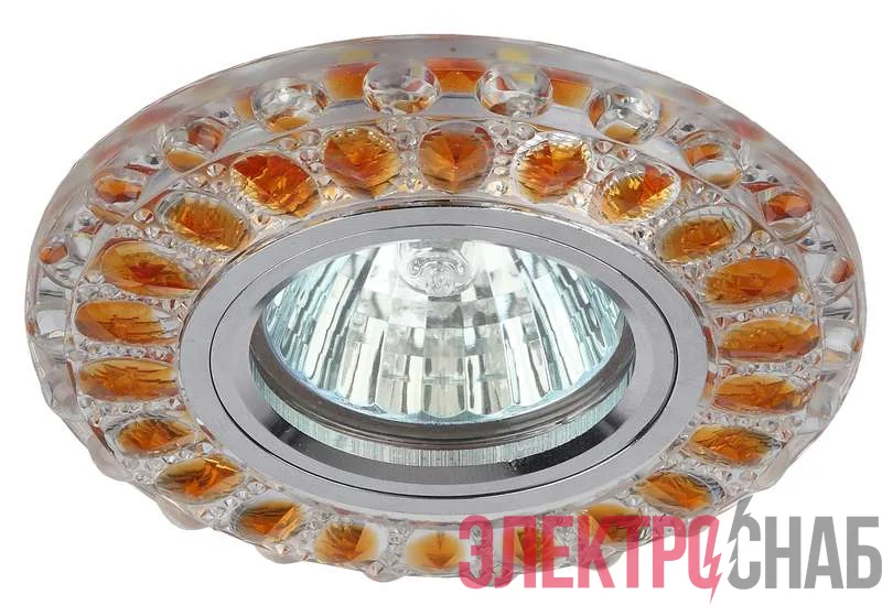 Светильник DK LD10 SL OR/WH декор cо светодиодной подсветкой MR16 прозр. оранж. ЭРА Б0028093