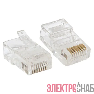 Коннектор RJ45 (8P8C) кат.5E неэкранир. 30мкд универс. (уп.50шт) TERACOM PRO EKF TRP-PLUG-5EUTP-50