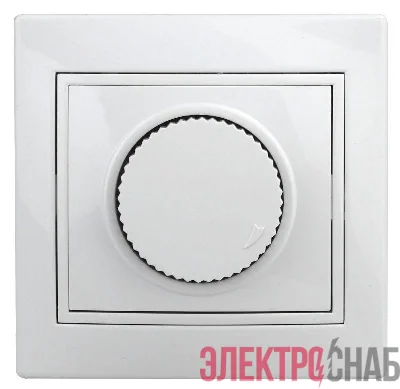 Светорегулятор СП Plano 1-401-01 поворотный 600Вт 230В IP20 бел. Intro Б0027623