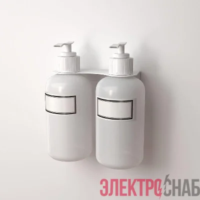Держатель дозатора для жидкого мыла и шампуней на 2 флакона настенный бел. Rexant 38-0700