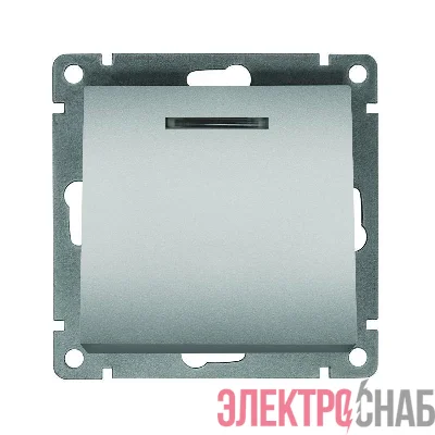 Выключатель 1-кл. СП Афина 10А IP20 с подсветкой механизм серебр. Universal A0121-S