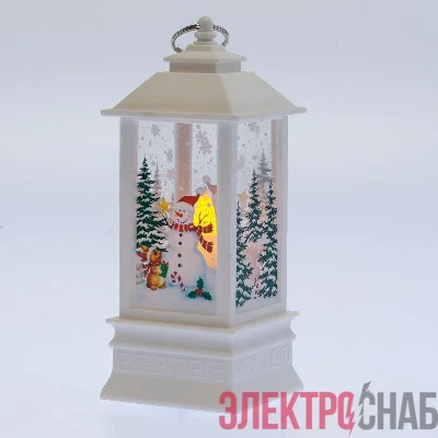 Светильник декоративный новогодний "Снеговик" EGNDS-06 тепл. бел. LED h=20см 3хААА IP20 Эра Б0051940