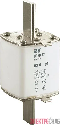 Вставка плавкая ППНИ-37 63А габарит 2 IEK DPP40-063