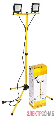 Прожектор светодиодный СДО 06-2х30Ш 6500К IP65 штатив черн. IEK LPDO606-2X030-65-K02
