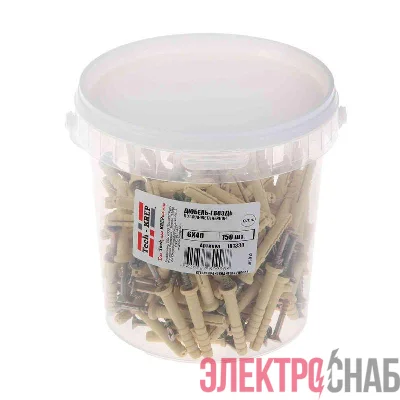 Дюбель-гвоздь 6K40 пот. манжета (нейлон) (уп.150шт) Tech-KREP 101330