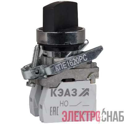 Переключатель КПЕ1620РС 2но+0нз ручка фикс 2поз IP65черн. КЭАЗ 248265