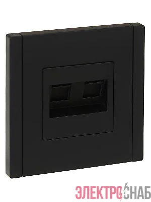 Розетка компьютерная 2-м RJ45 кат.6 FORTE&PIANO FP134 черн. IEK FP-K20-2-K02