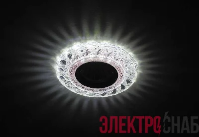 Светильник DK LD18 SL PK/WH декор cо светодиодной подсветкой MR16 прозр. роз. ЭРА Б0028068