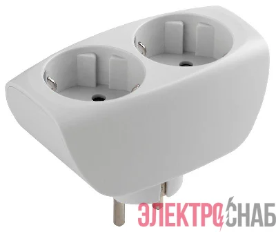 Разветвитель 2-м SP-2e-W с заземл. со шторками (10/60/1440) бел. ЭРА C0045528