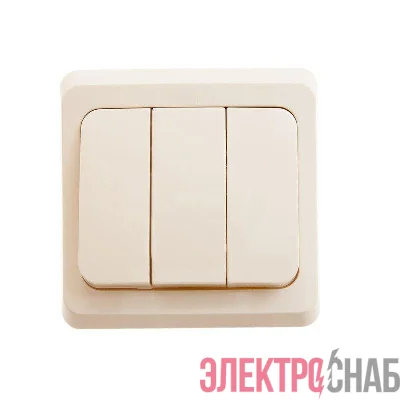 Выключатель 3-кл. СП Этюд 10А IP20 крем. SE BC10-003K