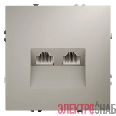 Розетка компьютерная 2-м СП S70 RJ45 + RJ45 кат.6 механизм кашемир Voltum VLS060203