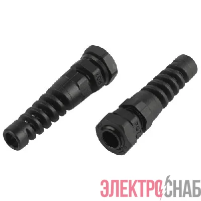 Ввод кабельный (сальник) PGR 7 d3-6.5мм (d отверст. 12.5мм) IP54 с гибким отводом (уп.10шт) Эра Б0065186