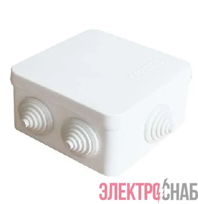 Коробка распределительная ОП 84х84х45мм IP54 7 выходов 3 гермоввода крышка защелкивающаяся бел. Epplast 120071