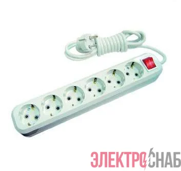 Удлинитель 6х3м с заземл. 16А IP20 с выкл. Makel MGP233