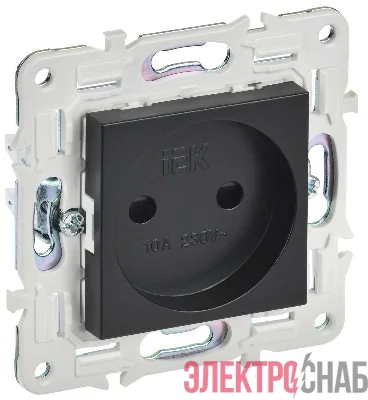 Розетка SKANDY 10А без заземл. защ. шторки SK-R01Bl черн. IEK SK-R13-10-K02