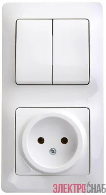 Блок комбинированный Glossa (розетка + 2-кл. выкл.) бел. SE GSL000172