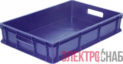 Ящик 600х400х120 сплошной, с ручками  синий 704.03.01 704.03.01