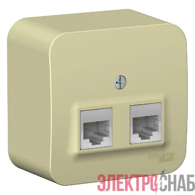 Розетка компьютерная 2-м ОП Blanca RJ45 кат.5E с изолир. пластиной беж. SE BLNIA045457