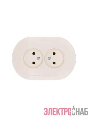 Розетка 2-м СП OSEN без заземл. ПБТ круглая механизм сл. кость LEZARD 744-9000-128B