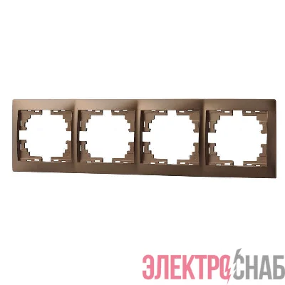 Рамка 4-м Мира горизонт. свет. корич. Lezard 701-3100-149