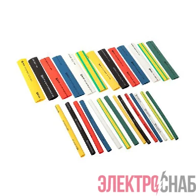 Набор трубок термоусадочных ТУТ 4/2; 6/3; 8/4; 10/5; 12/6 (7 цветов по 5шт 100мм) PROxima EKF tut-n-4-r