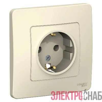 Розетка 1-м СП Blanca 16А IP20 250В с заземл. без защ. шторок молоч. SE BLNRS001012