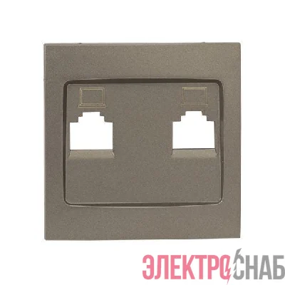 Панель лицевая Валенсия для розетки 2-м RJ-45 кашемир PROxima EKF ESK02-L-035-40