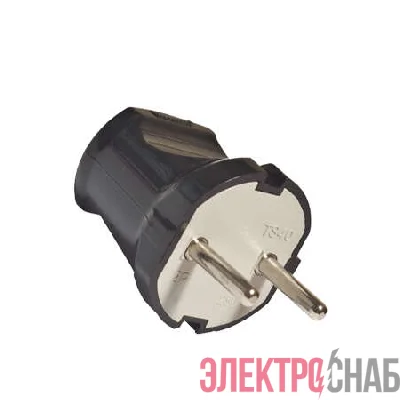 Вилка электрическая 6А 250В без заземл. черн. (еврослот) UNIVersal А0113