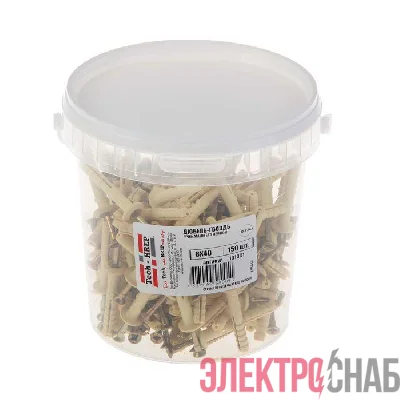 Дюбель-гвоздь 6L40 гриб. манжета (нейлон) (уп.150шт) Tech-KREP 101331