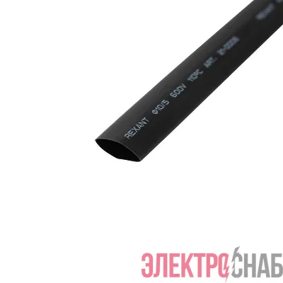 Трубка термоусадочная ТУТ нг 10.0/5.0 черн. 1м Rexant 21-0008