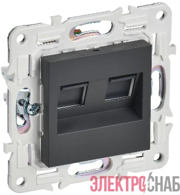 Розетка компьютерная двойн. RJ45 кат.5E SKANDY SK-K03T титан IEK SK-K20-1-K48