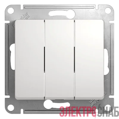 Выключатель 3-кл. СП Glossa 10А IP20 (сх. 1+1+1) 10AX механизм бел. SE GSL000131
