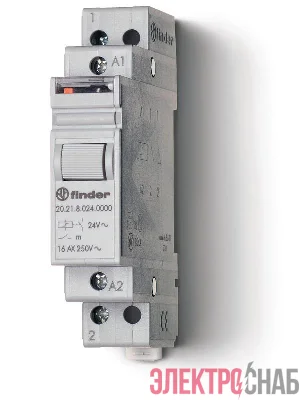 Реле модульное электромеханич. шаговое 1NO 16А 2 состояния AgNi 230В AC 17.5мм IP20 FINDER 202182300000