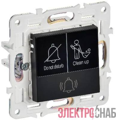 Кнопка звонка SKANDY 10А SK-V17Bl для отелей с индикацией черн. IEK SK-V14-2-10-K02