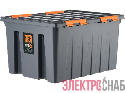 Ящик 740х565х400 мм с крышкой и клипсами, на роликах, PRO,  антрацит Rox Box PRO 120 Rox Box PRO 120