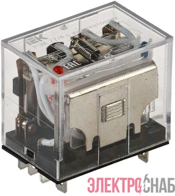 Реле РЭК 77-4(LY4) 10А 230В AC с индикацией IEK RRP10-4-10-220A-LED