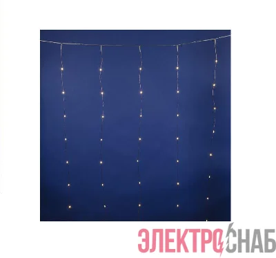 Занавес LED со статическим свечением ULD-C1510-100/STA WARM WHITE IP44 1.5х1м 100 диодов тепл. бел. свет провод прозр. Uniel UL-00007249