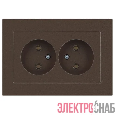 Розетка 2-м СП Accent 6-204-08 16А IP20 250В 2P AL/CU бронза Intro Б0063472