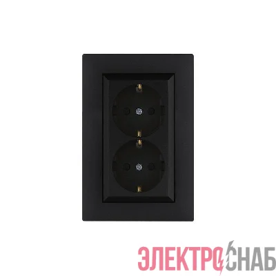 Розетка 2-я Karea RIZZ STAR с заземл. чер. Makel 88054082