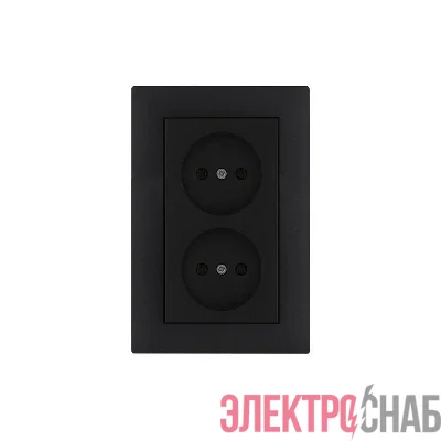 Розетка 2-я Karea RIZZ STAR без заземл. чер. Makel 88054017