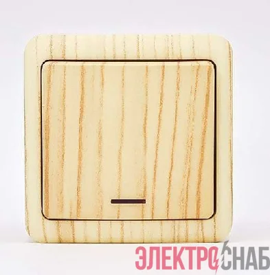 Выключатель 1-кл. ОП VIOLA 10А IP20 с подсветкой беленый дуб LEZARD 751-5200-111