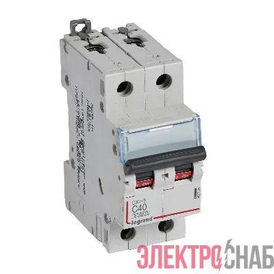 Выключатель автоматический модульный 2п C 40А 6кА DX3-E 6000 2мод. 230/400В Leg 407281